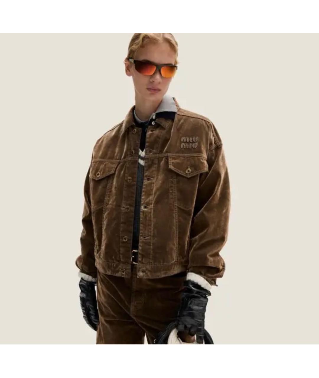 MIU MIU Коричневая деним куртка, фото 5