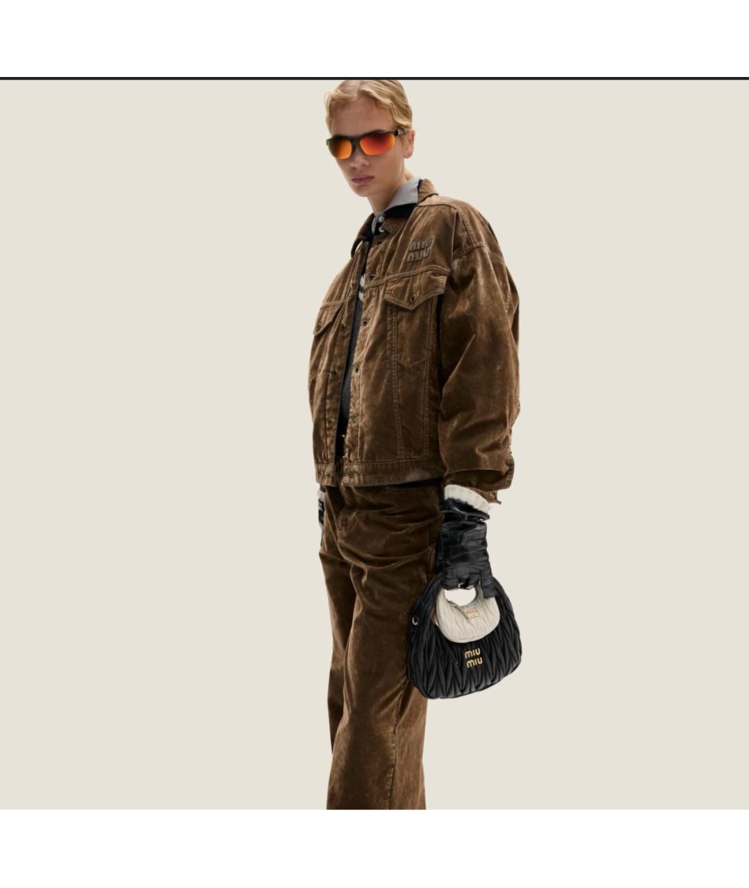 MIU MIU Коричневая деним куртка, фото 4