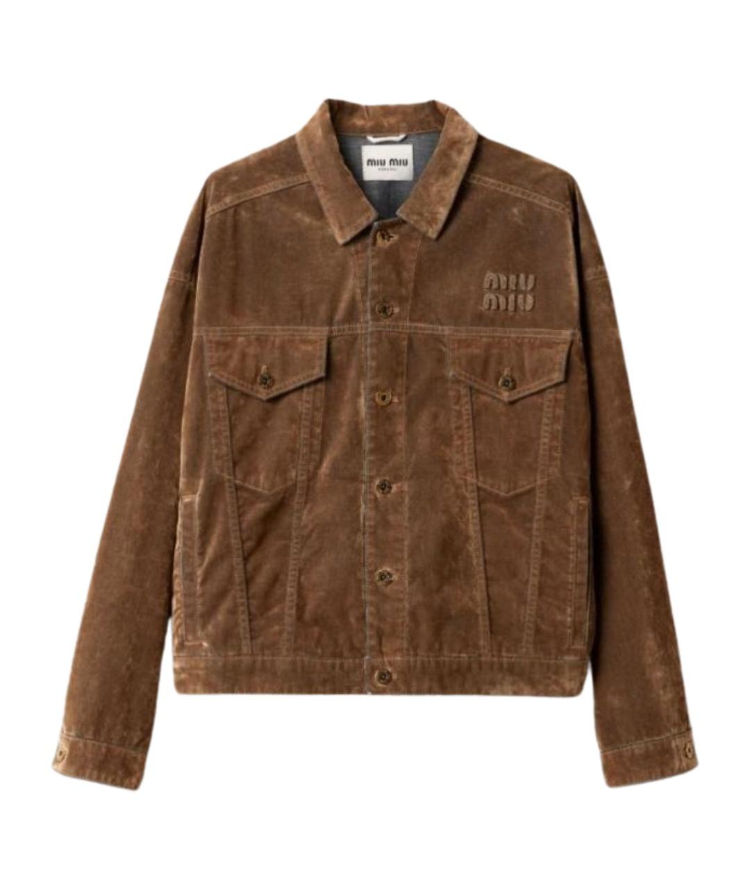 MIU MIU Коричневая деним куртка, фото 1