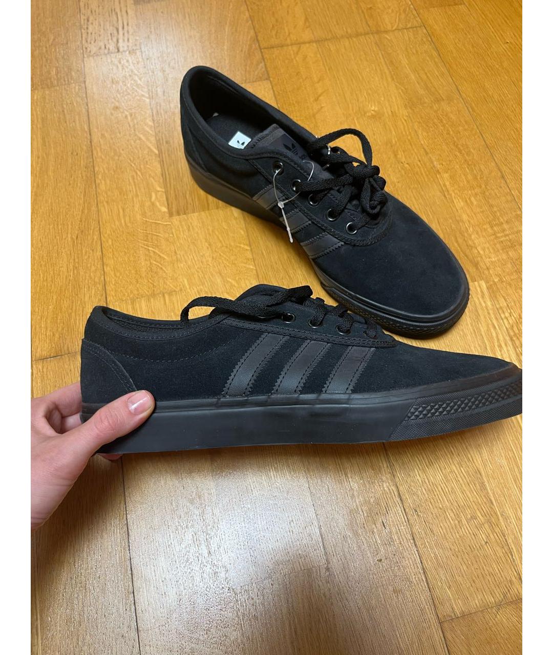 ADIDAS Черные замшевые низкие кроссовки / кеды, фото 4