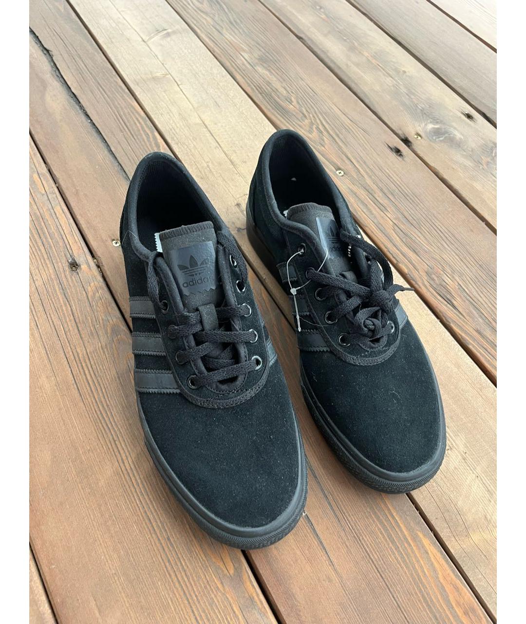 ADIDAS Черные замшевые низкие кроссовки / кеды, фото 2