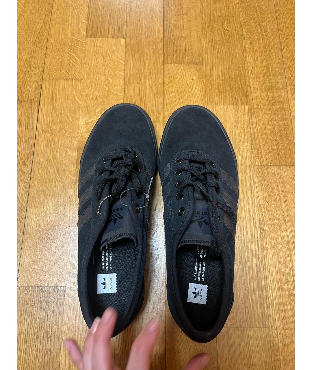 ADIDAS Черные замшевые низкие кроссовки / кеды, фото 3