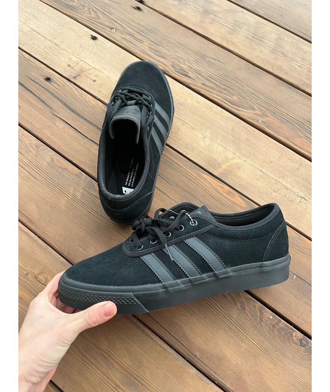 ADIDAS Черные замшевые низкие кроссовки / кеды, фото 5