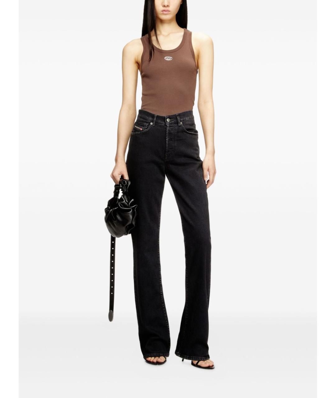 DIESEL Коричневая хлопковая майка, фото 2