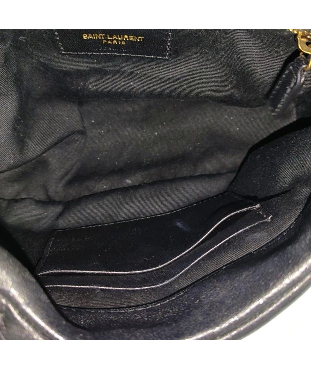 SAINT LAURENT Черная кожаная сумка тоут, фото 8