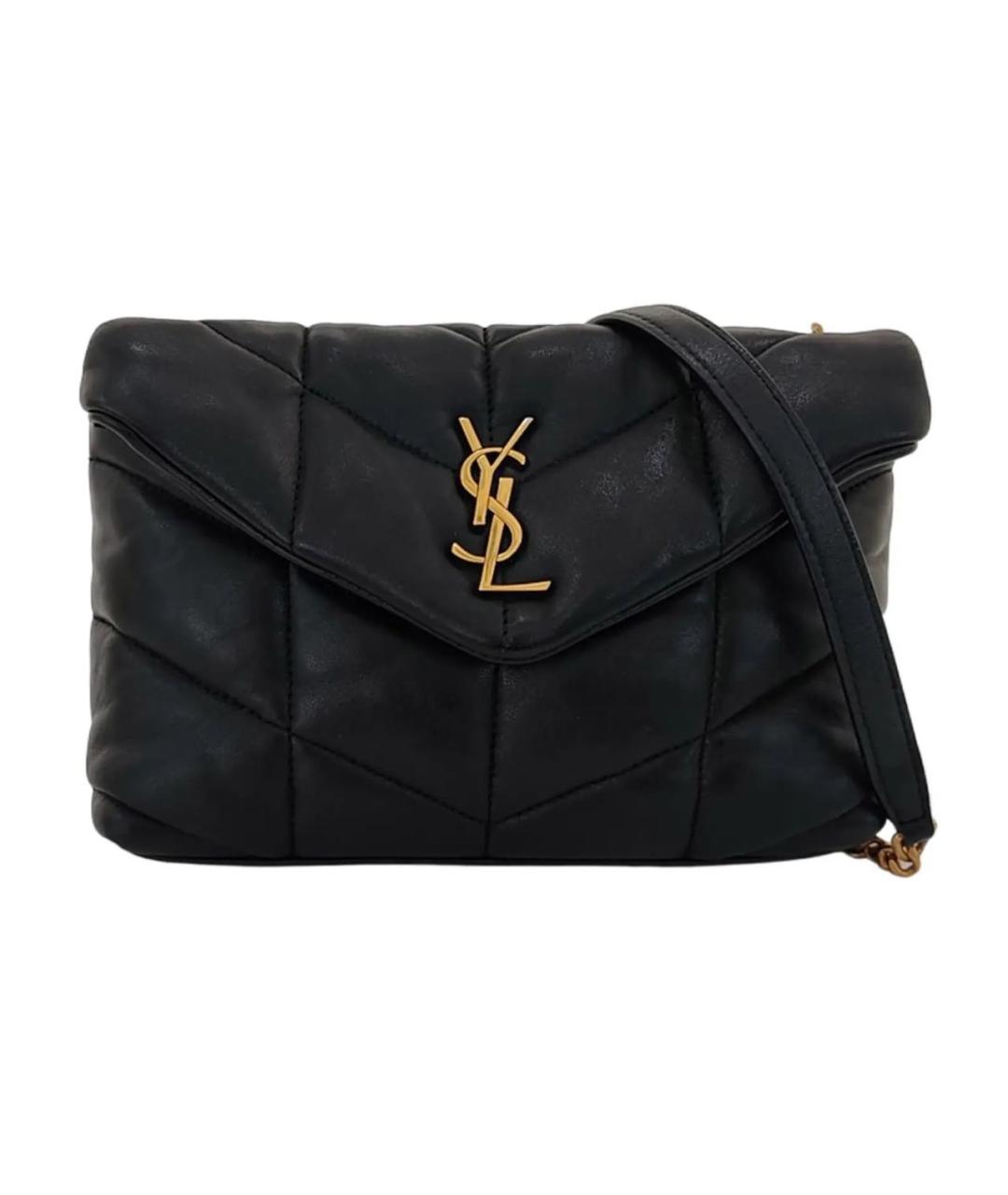 SAINT LAURENT Черная кожаная сумка тоут, фото 1
