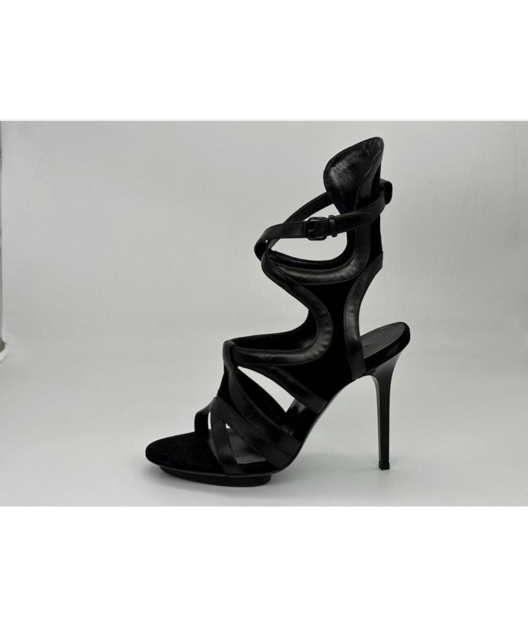 BALENCIAGA Черные кожаные босоножки, фото 2