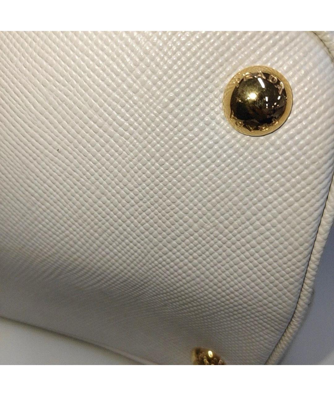 PRADA Бежевая кожаная сумка с короткими ручками, фото 8