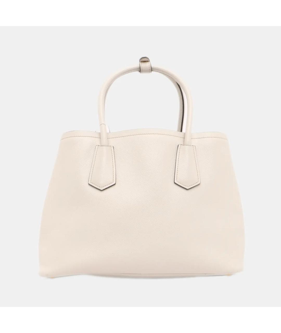 PRADA Бежевая кожаная сумка с короткими ручками, фото 3