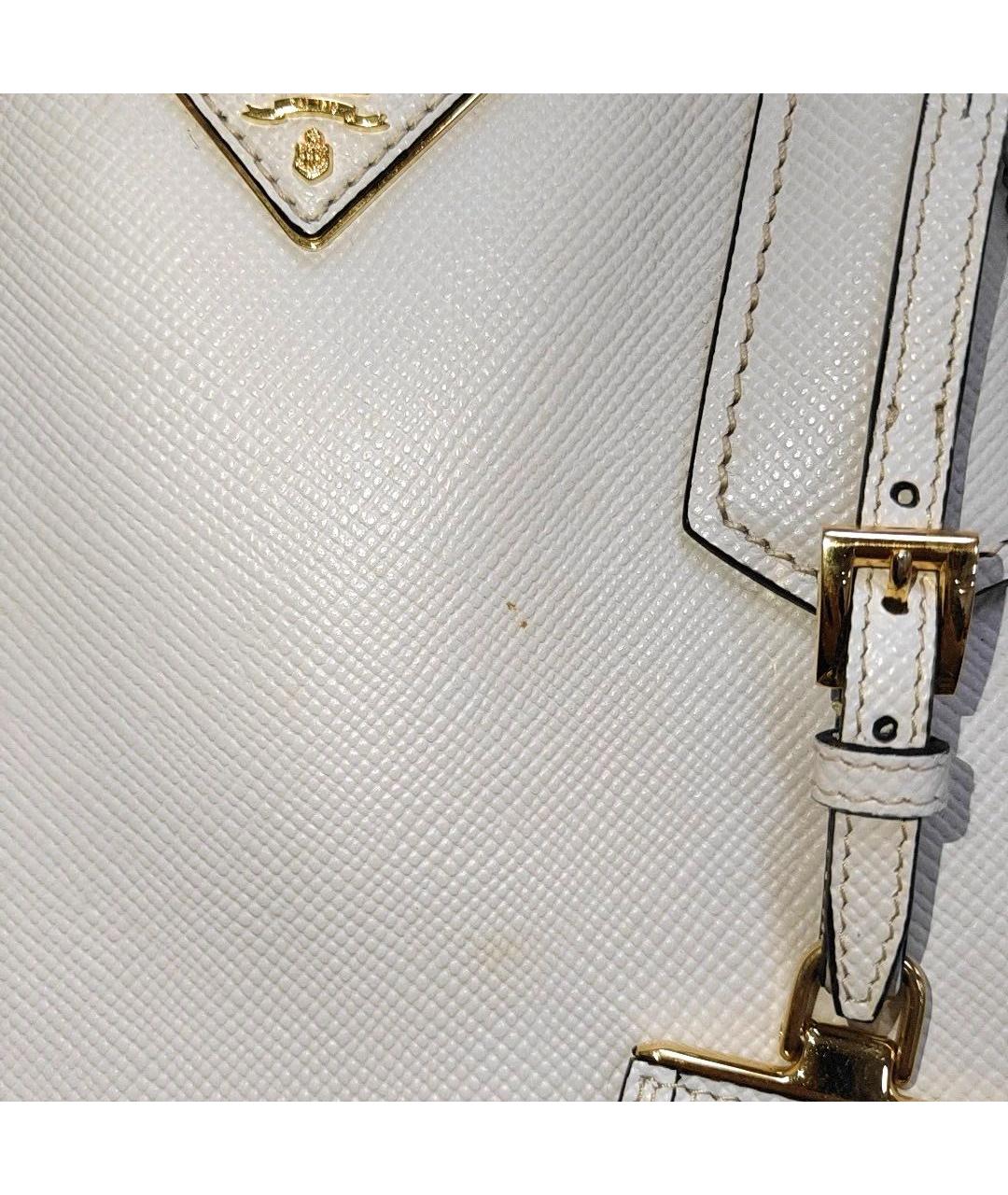 PRADA Бежевая кожаная сумка с короткими ручками, фото 6