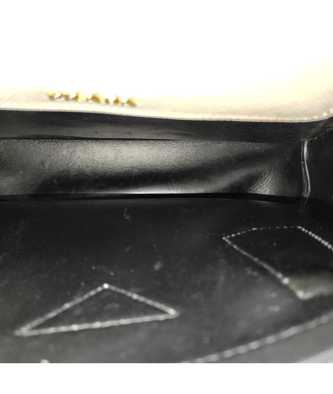 PRADA Бежевая кожаная сумка с короткими ручками, фото 5