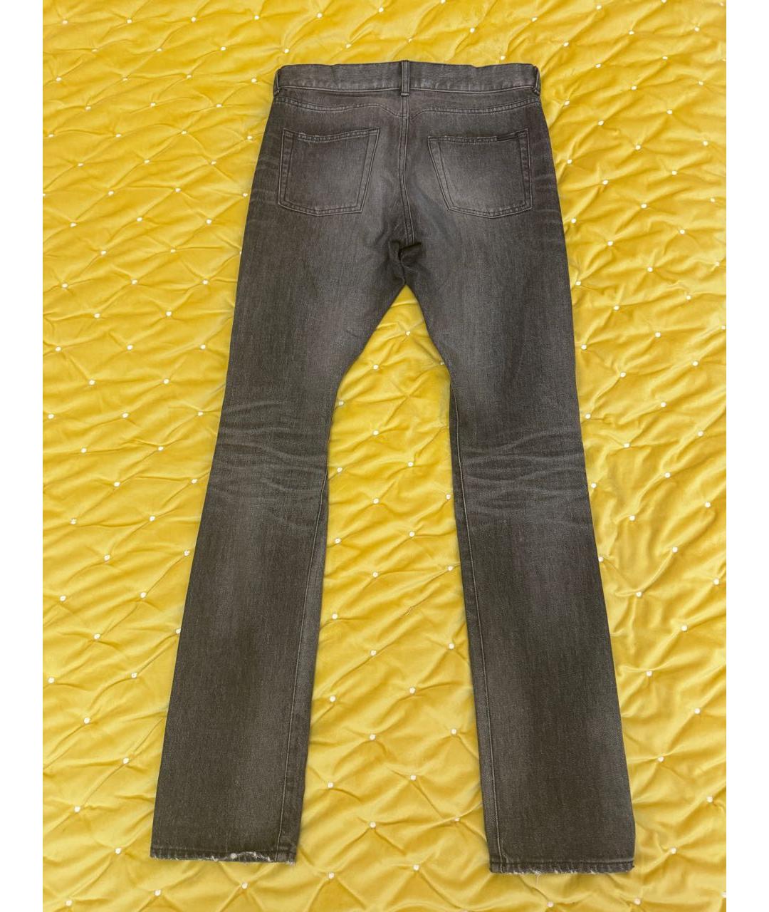 SAINT LAURENT Антрацитовые хлопковые джинсы скинни, фото 2