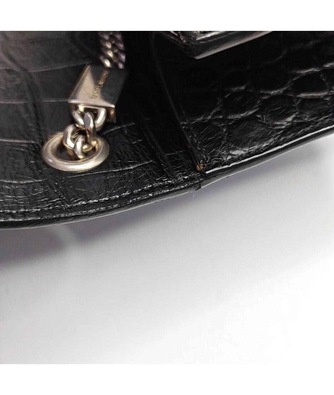 SAINT LAURENT Черная кожаная сумка через плечо, фото 7