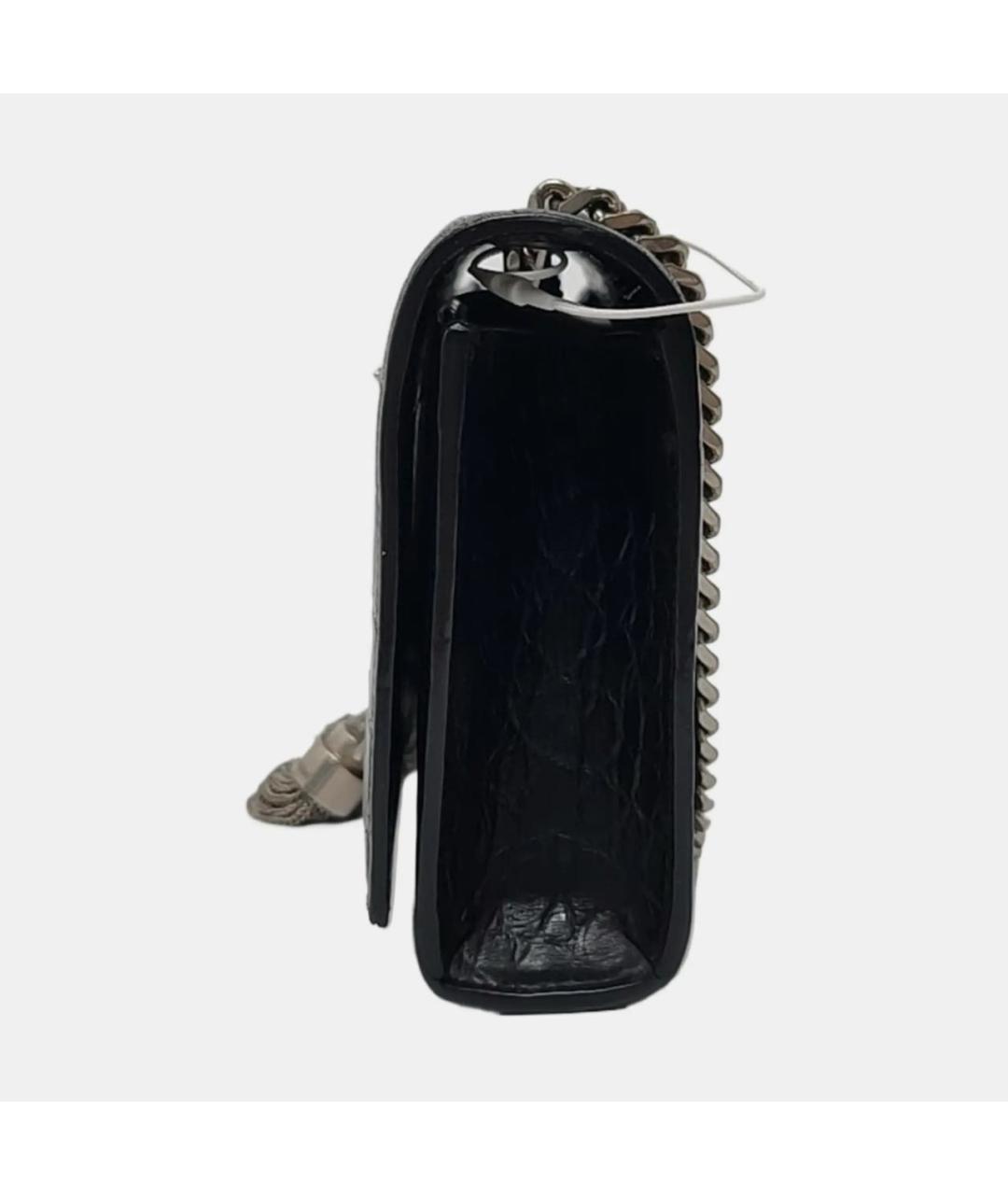 SAINT LAURENT Черная кожаная сумка через плечо, фото 2