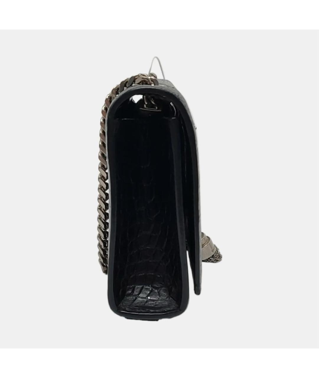 SAINT LAURENT Черная кожаная сумка через плечо, фото 3