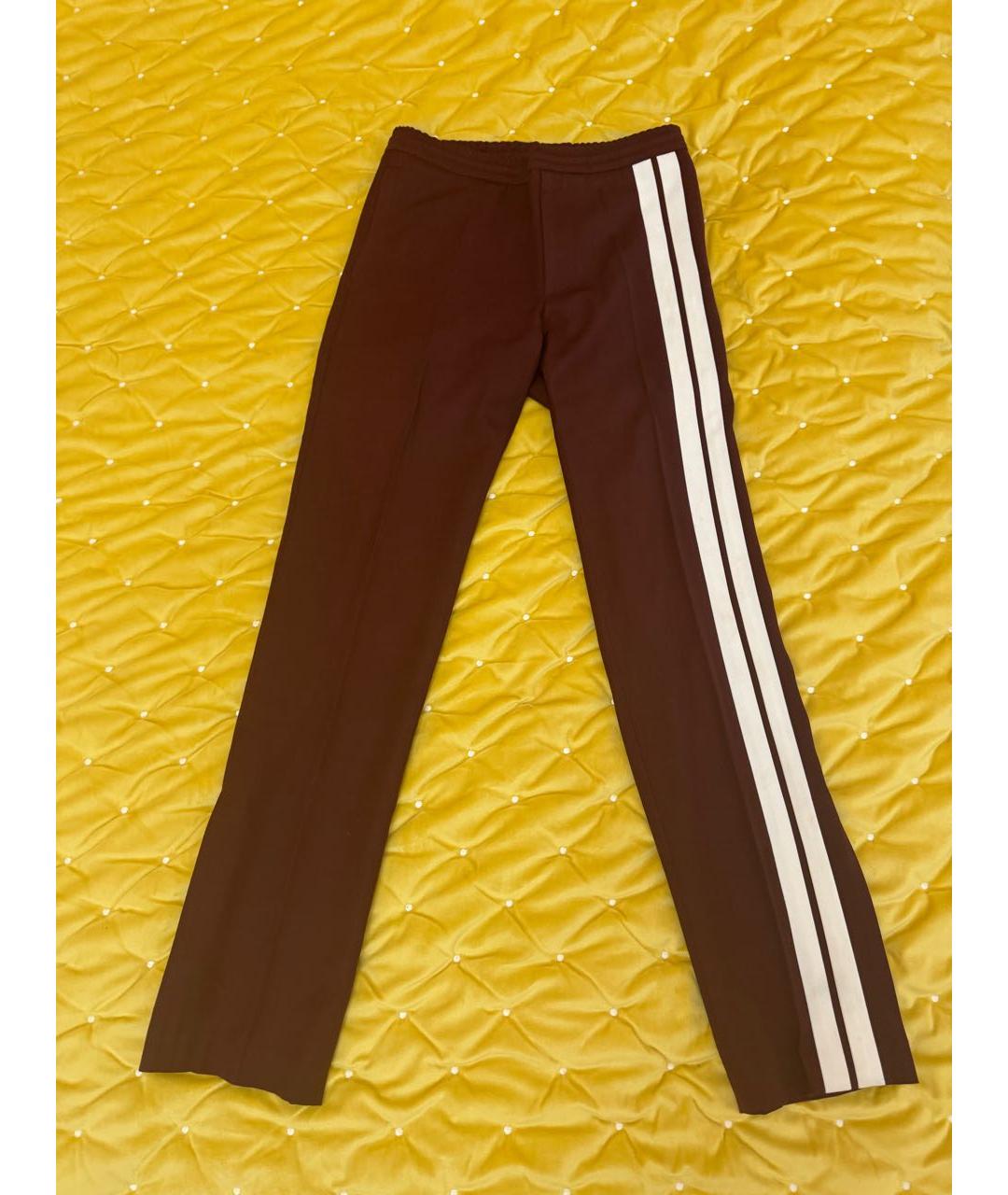 VALENTINO Бордовые шерстяные повседневные брюки, фото 4