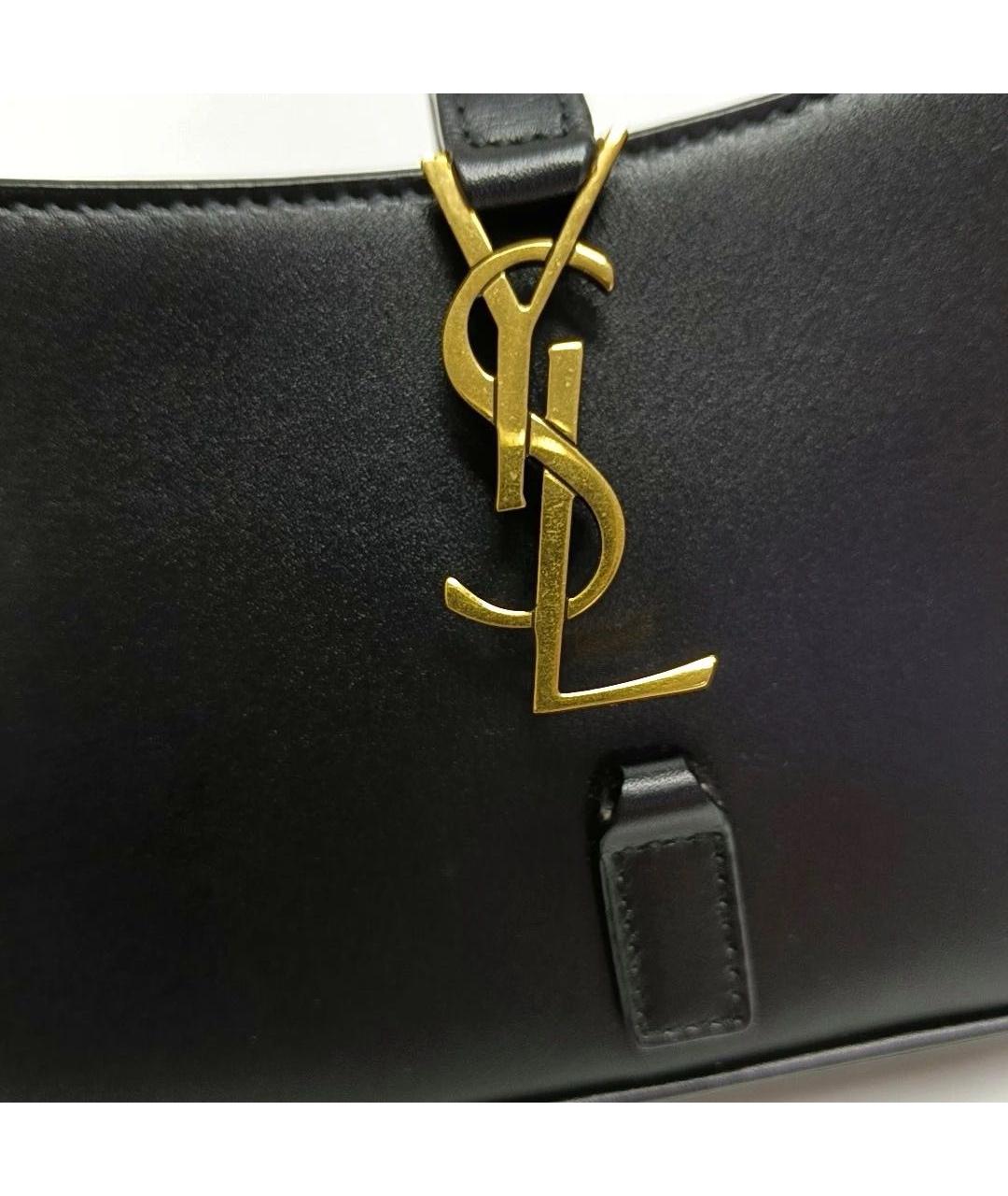 SAINT LAURENT Черная кожаная сумка с короткими ручками, фото 5