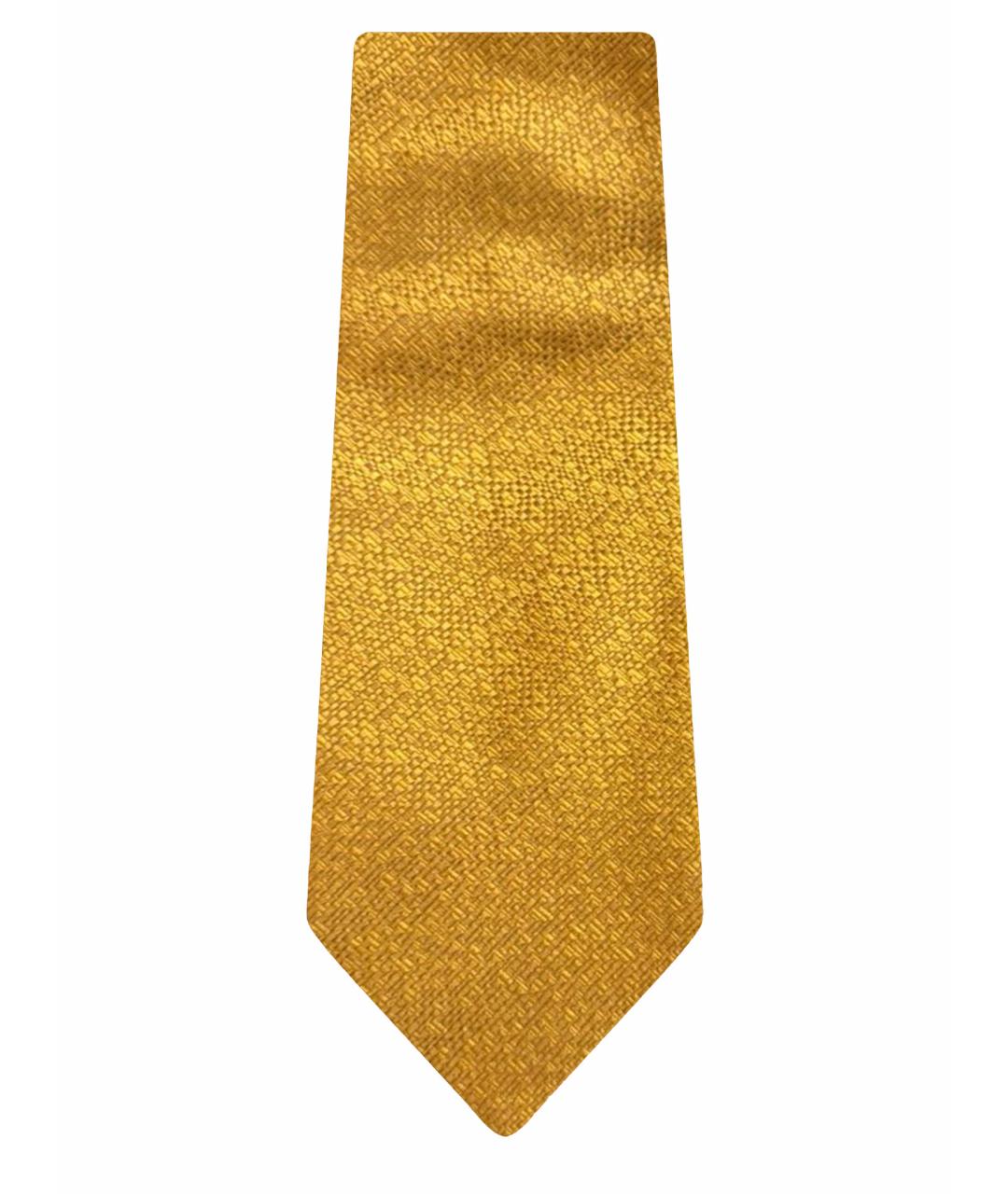 CANALI Золотой шелковый галстук, фото 1