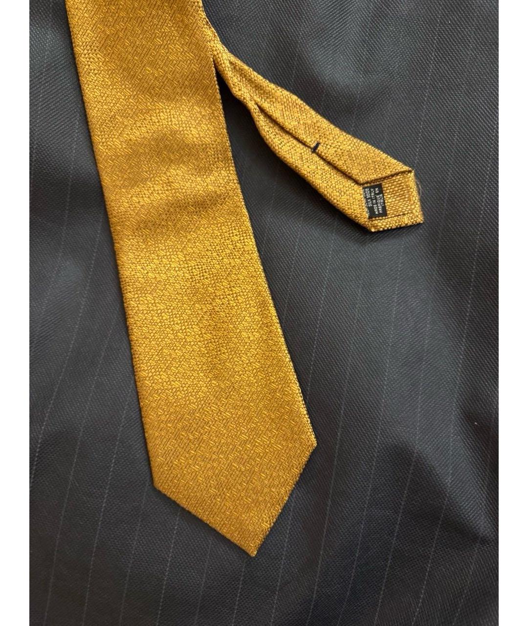 CANALI Золотой шелковый галстук, фото 3