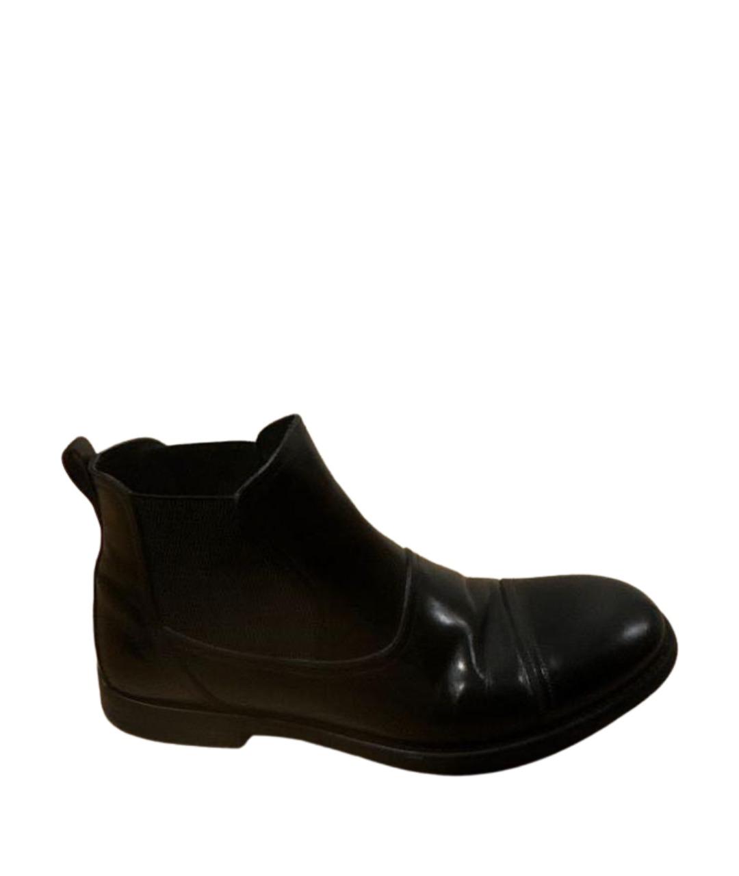 DOLCE&GABBANA Черные кожаные высокие ботинки, фото 1