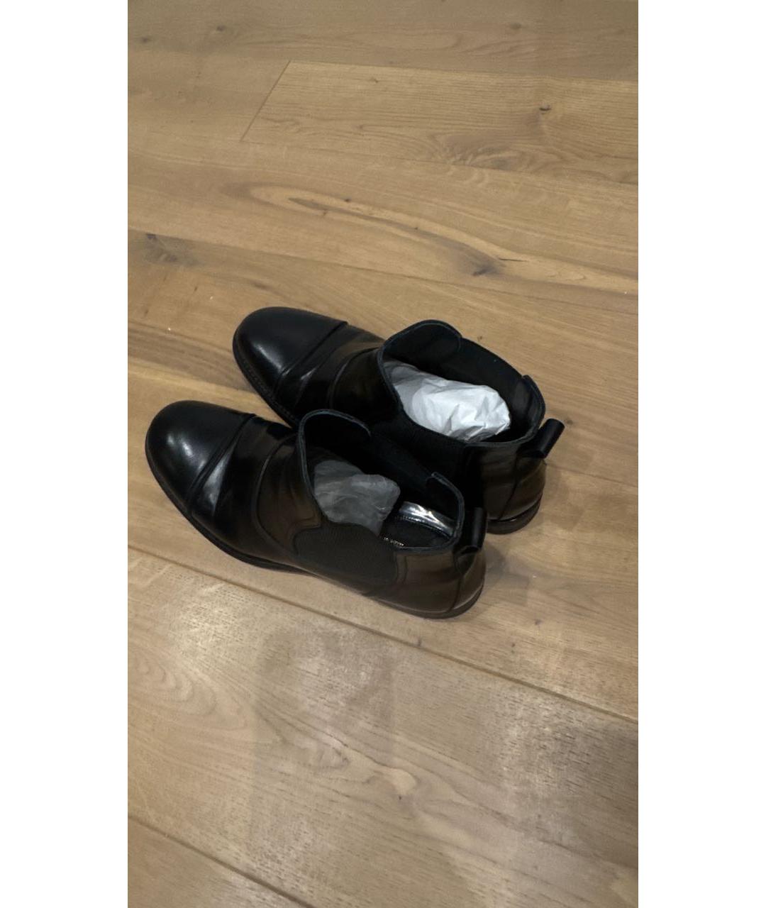 DOLCE&GABBANA Черные кожаные высокие ботинки, фото 3