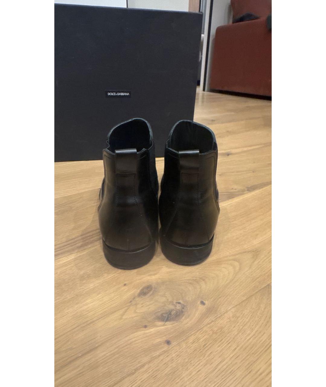 DOLCE&GABBANA Черные кожаные высокие ботинки, фото 4