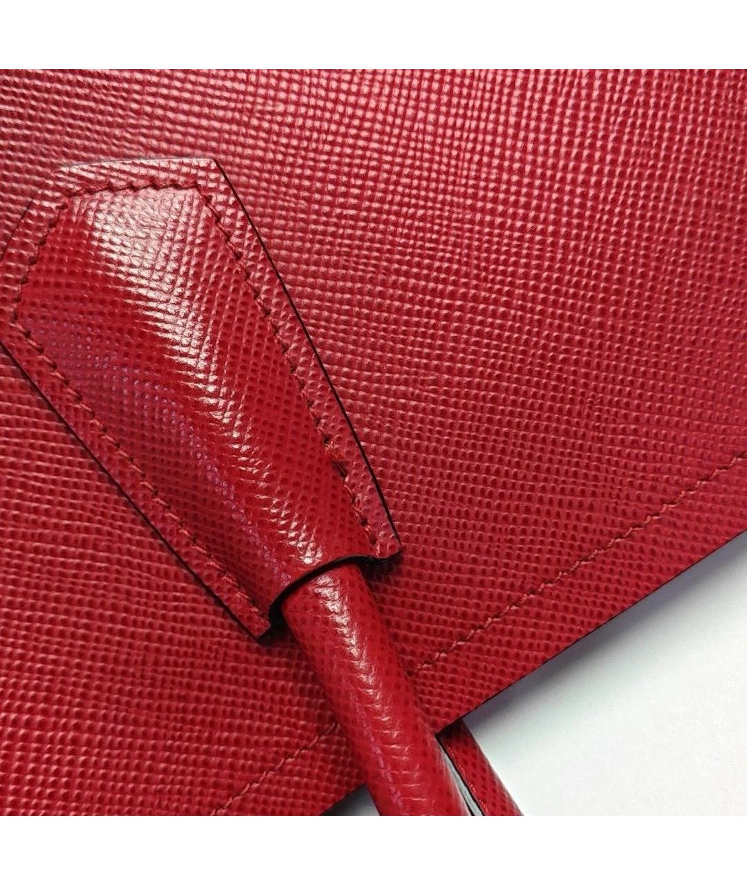 PRADA Красная кожаная сумка с короткими ручками, фото 8