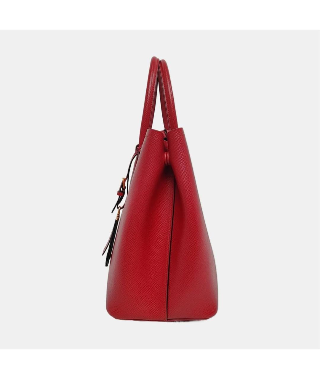 PRADA Красная кожаная сумка с короткими ручками, фото 2