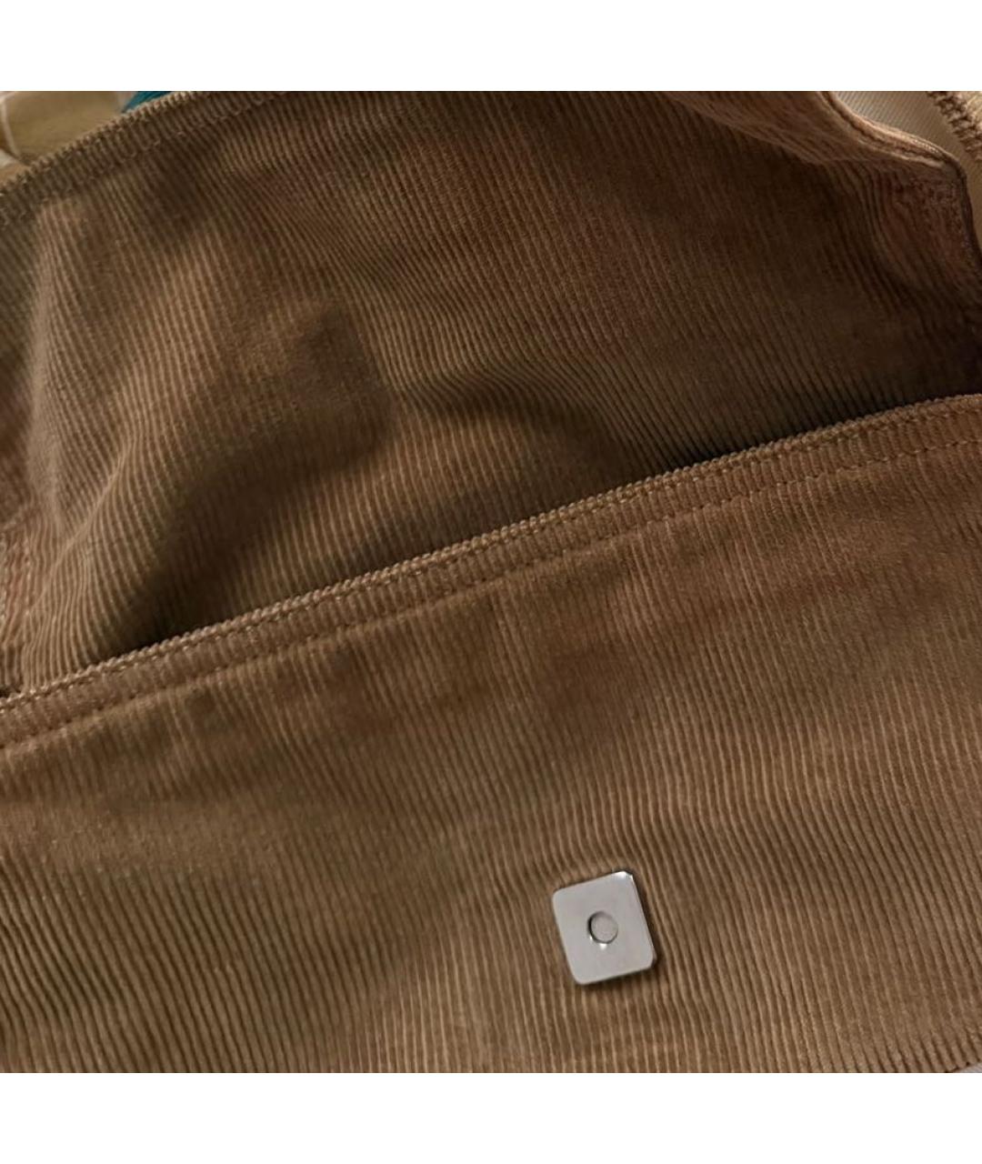 FENDI Бежевая замшевая сумка с короткими ручками, фото 6