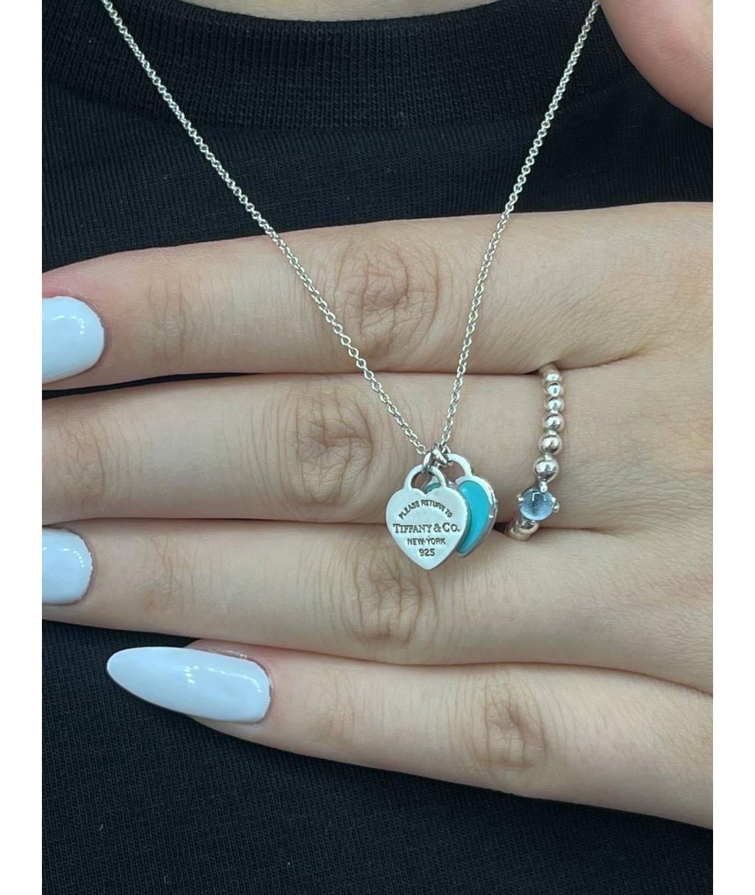 TIFFANY&CO Бирюзовая серебряная подвеска, фото 4