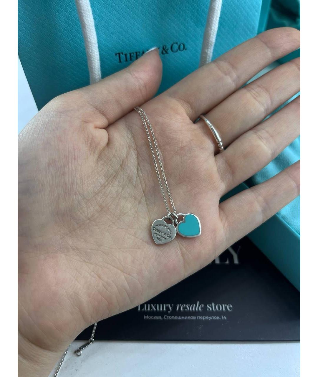 TIFFANY&CO Бирюзовая серебряная подвеска, фото 3