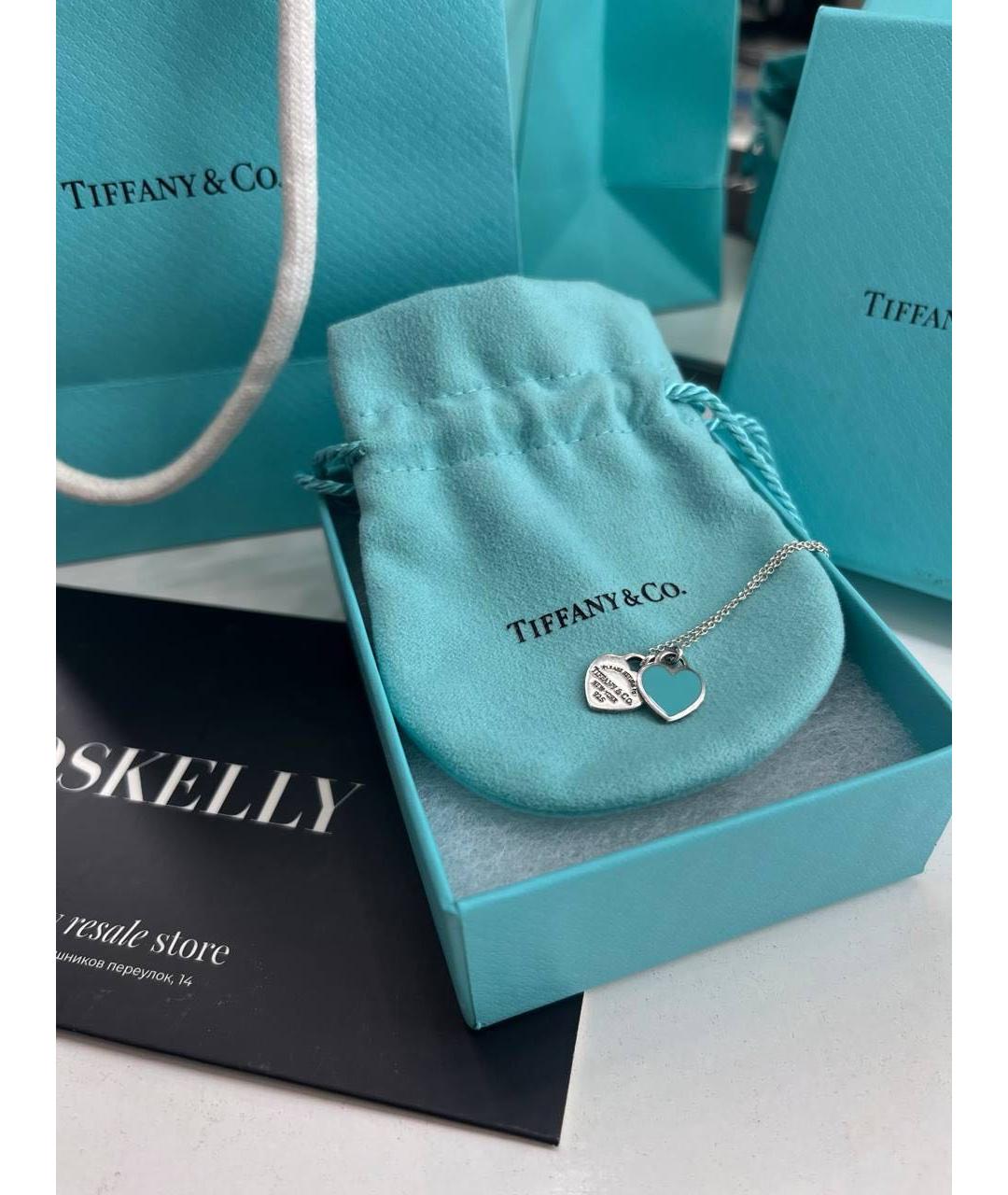 TIFFANY&CO Бирюзовая серебряная подвеска, фото 2