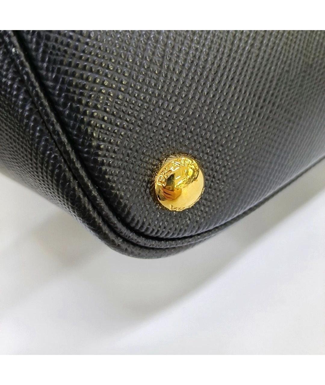 PRADA Черная кожаная сумка тоут, фото 8