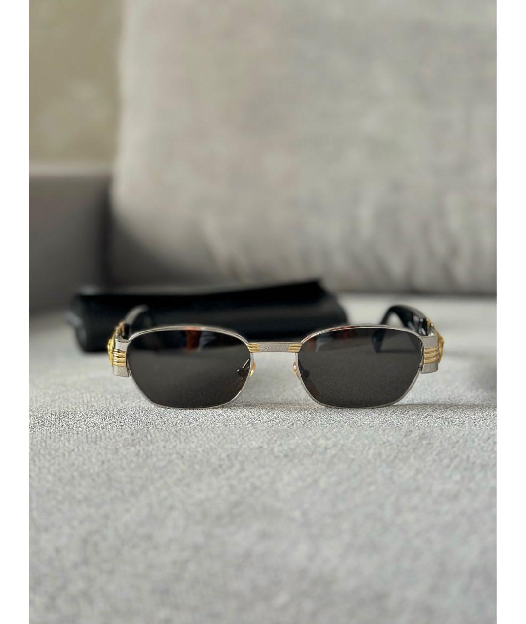 VERSACE Черные металлические солнцезащитные очки, фото 3