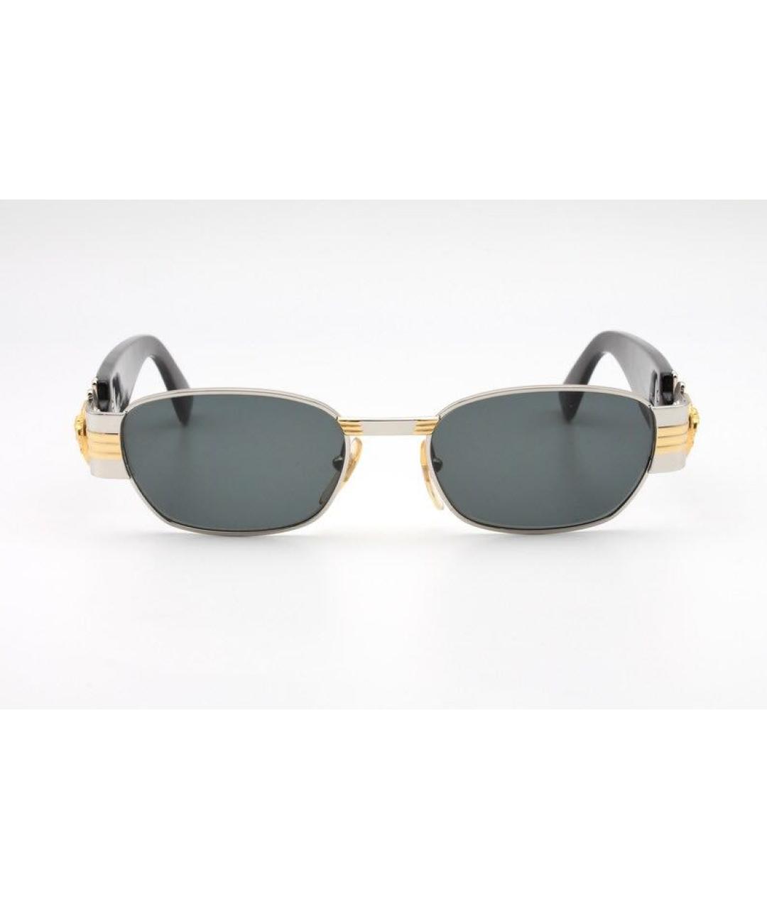 VERSACE Черные металлические солнцезащитные очки, фото 9