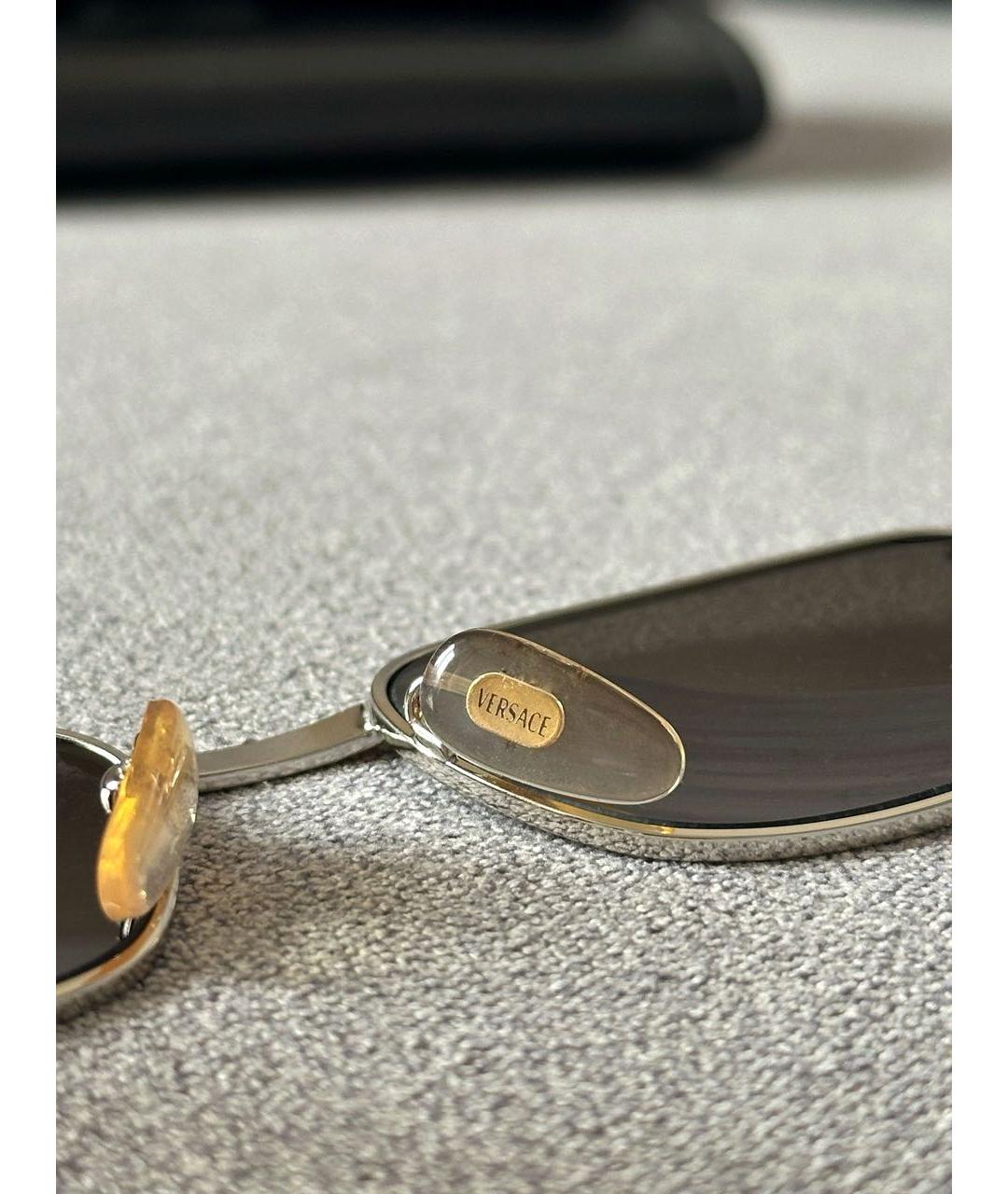 VERSACE Черные металлические солнцезащитные очки, фото 6
