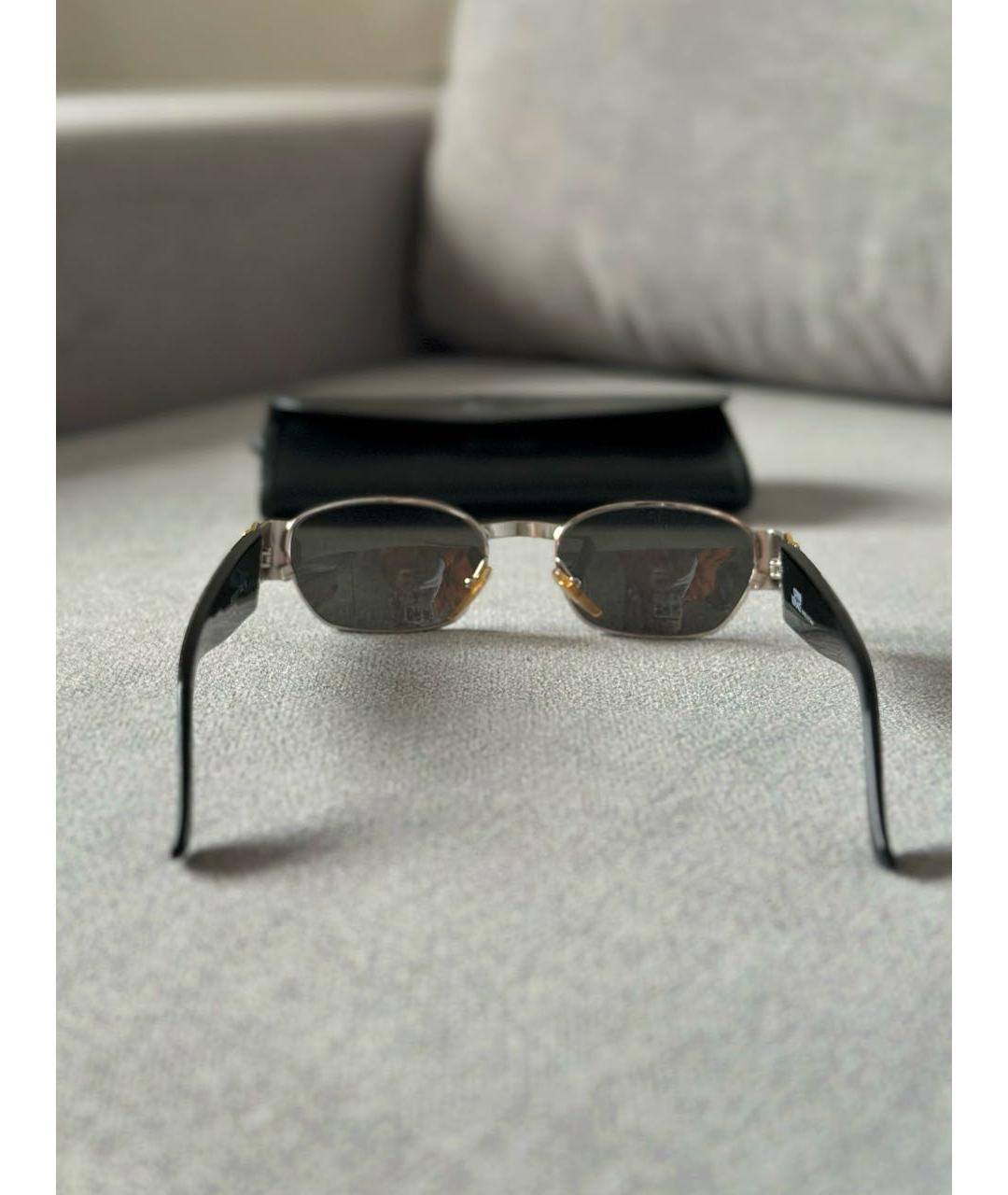 VERSACE Черные металлические солнцезащитные очки, фото 5