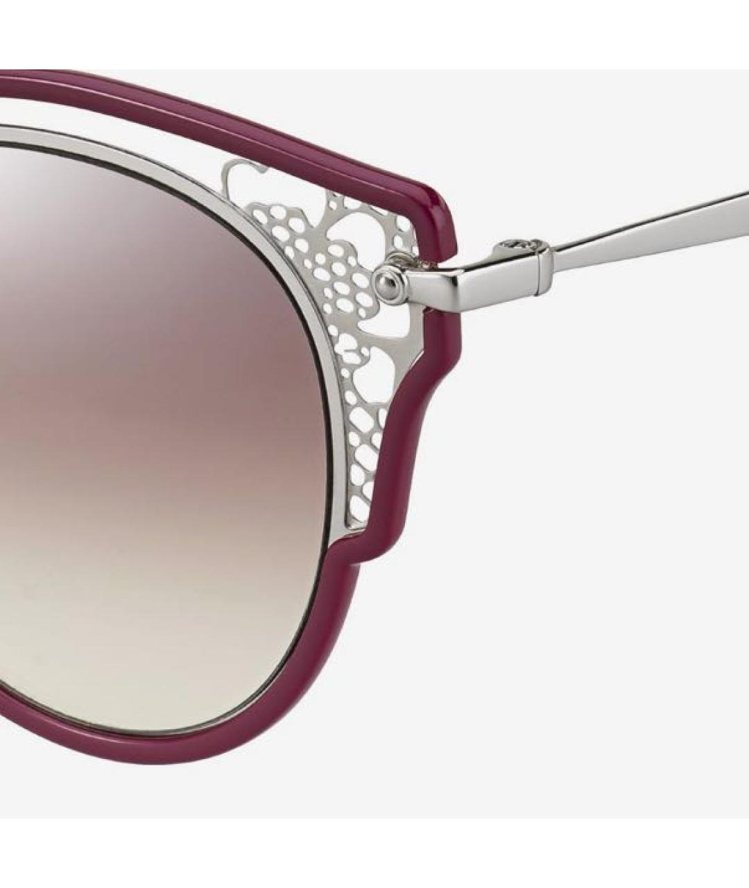 JIMMY CHOO Бордовые металлические солнцезащитные очки, фото 3