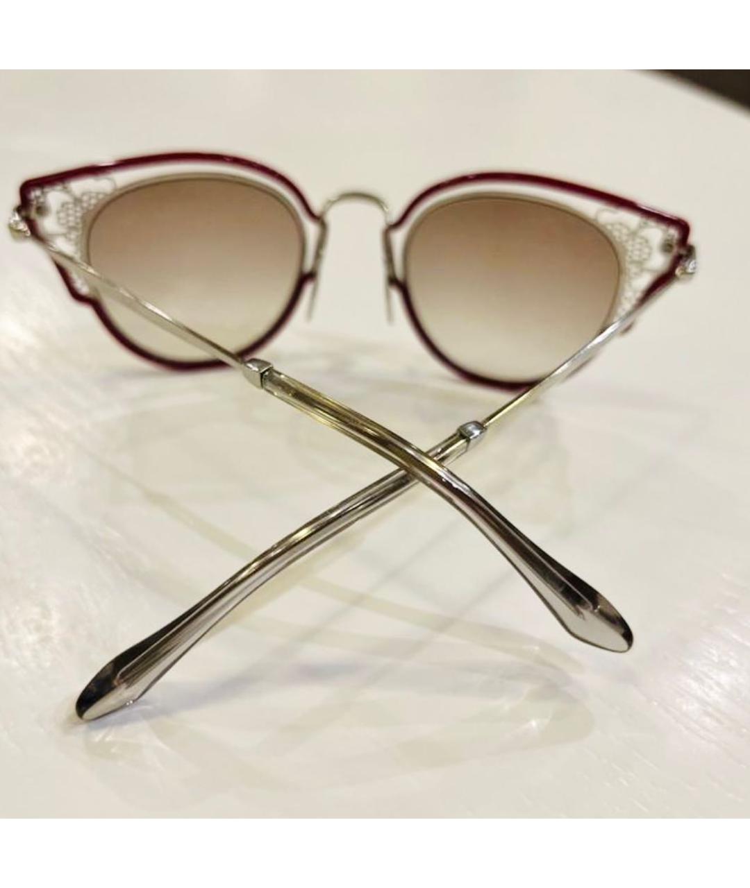 JIMMY CHOO Бордовые металлические солнцезащитные очки, фото 6