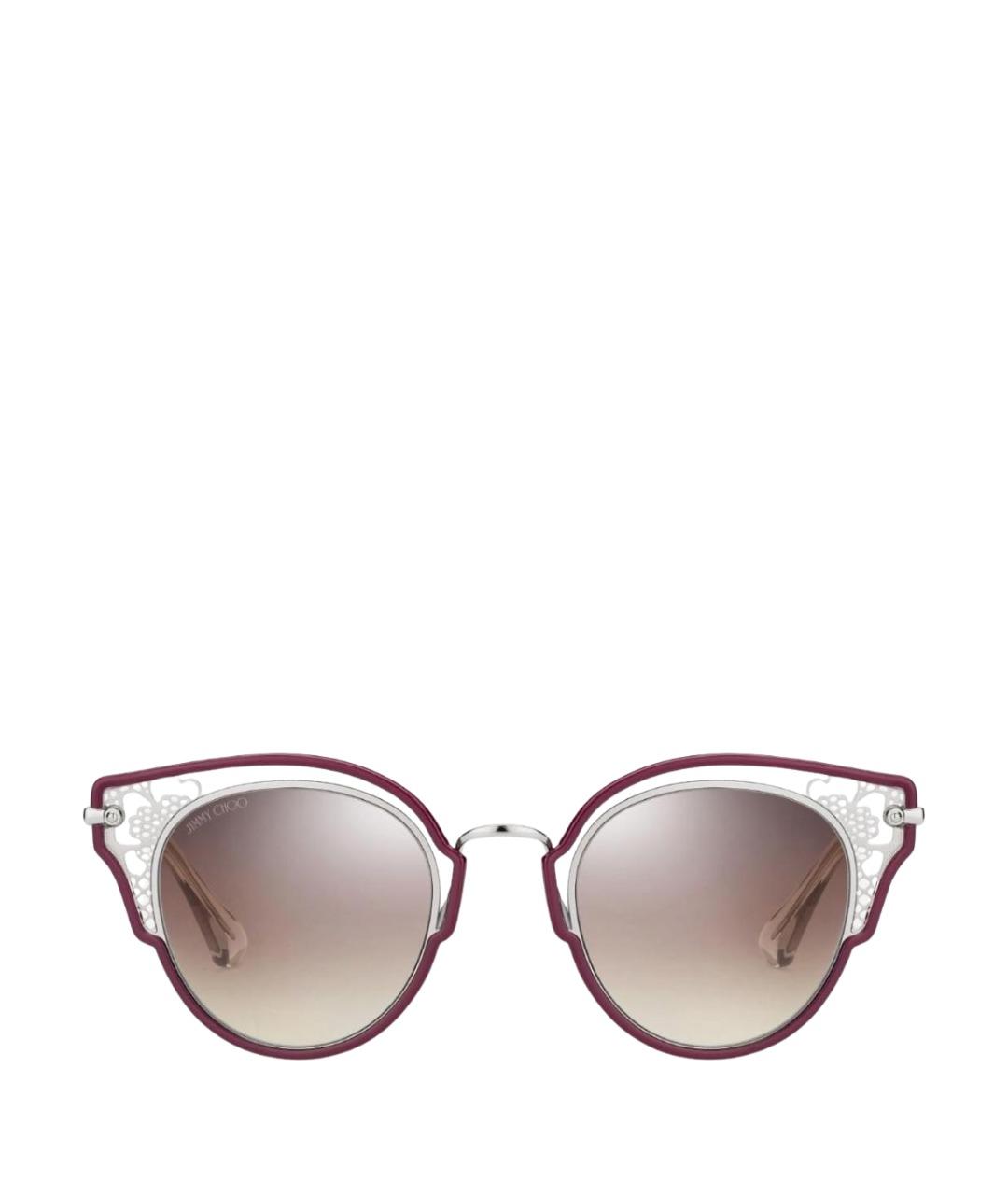 JIMMY CHOO Бордовые металлические солнцезащитные очки, фото 1