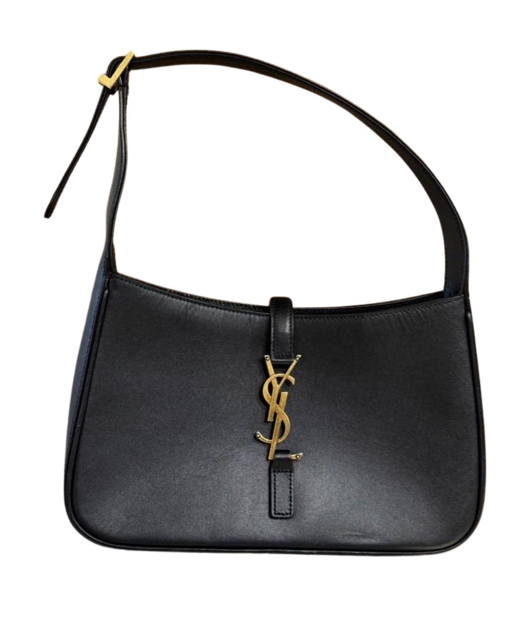 SAINT LAURENT Черная кожаная сумка с короткими ручками, фото 1