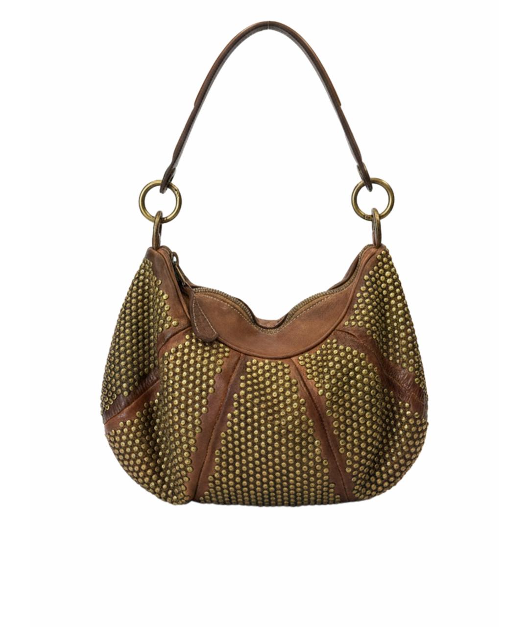 GIORGIO BRATO Коричневая кожаная сумка с короткими ручками, фото 1