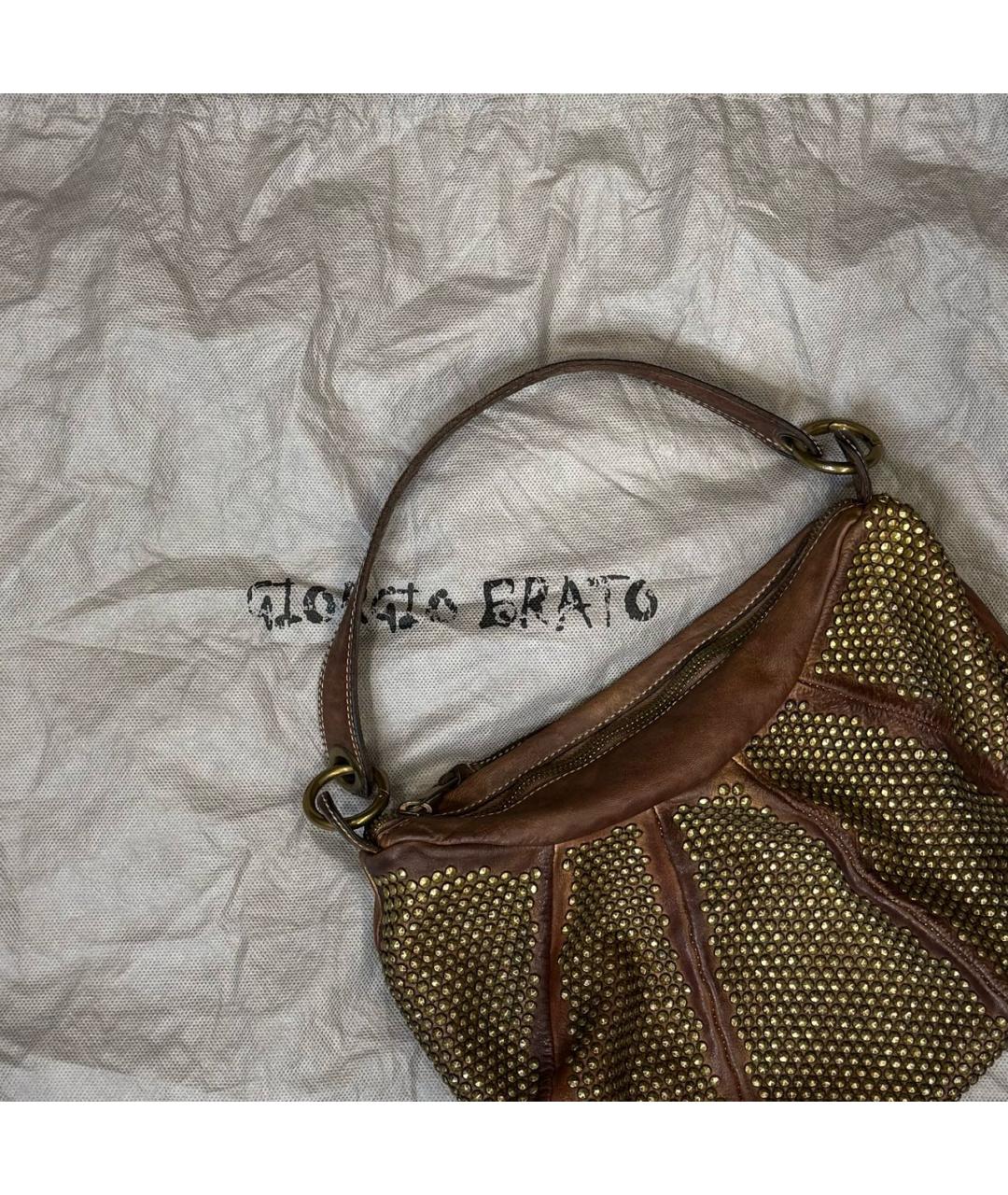 GIORGIO BRATO Коричневая кожаная сумка с короткими ручками, фото 7