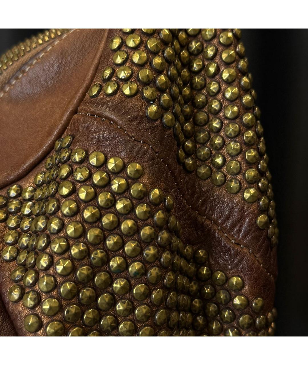 GIORGIO BRATO Коричневая кожаная сумка с короткими ручками, фото 5