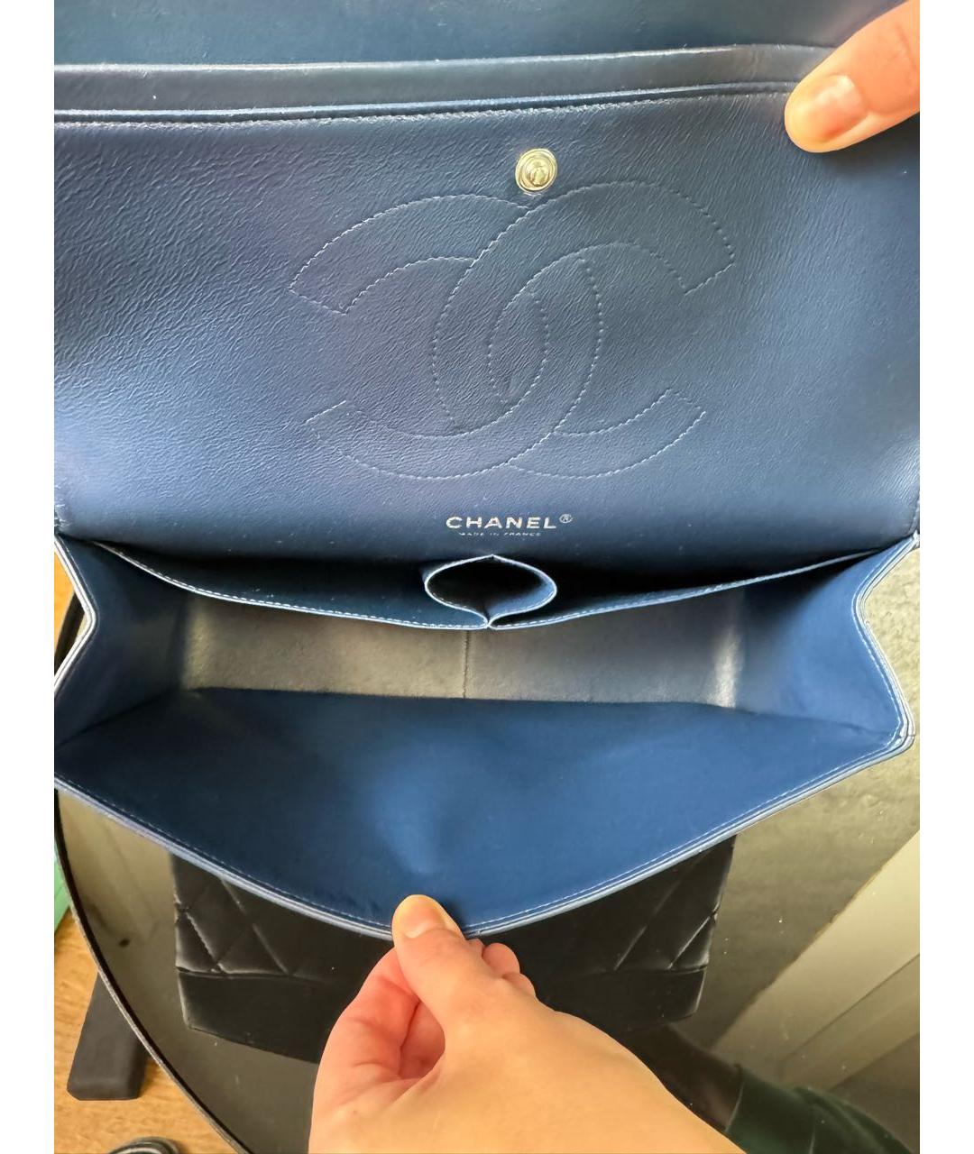 CHANEL Синяя кожаная сумка через плечо, фото 5