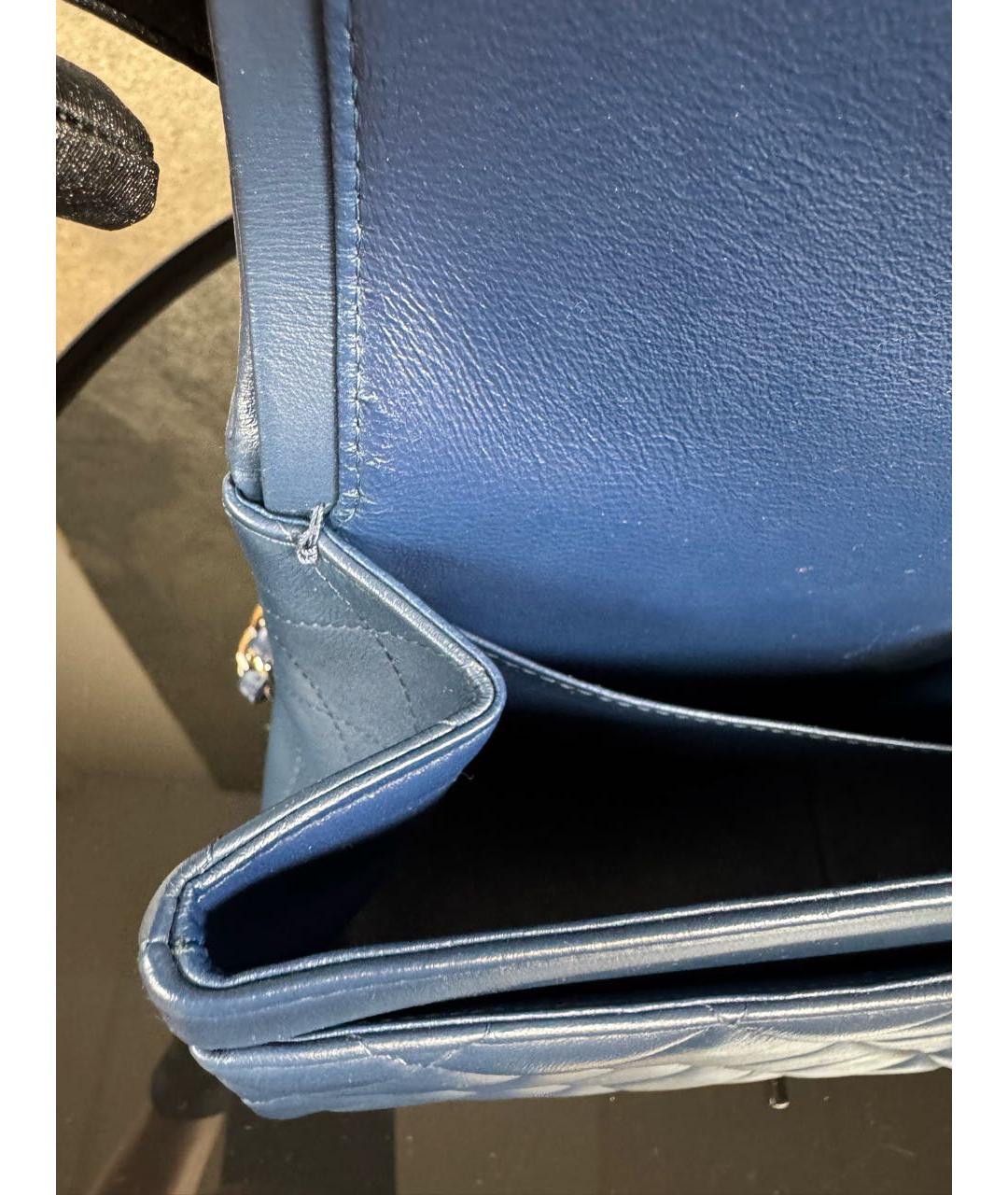 CHANEL Синяя кожаная сумка через плечо, фото 8