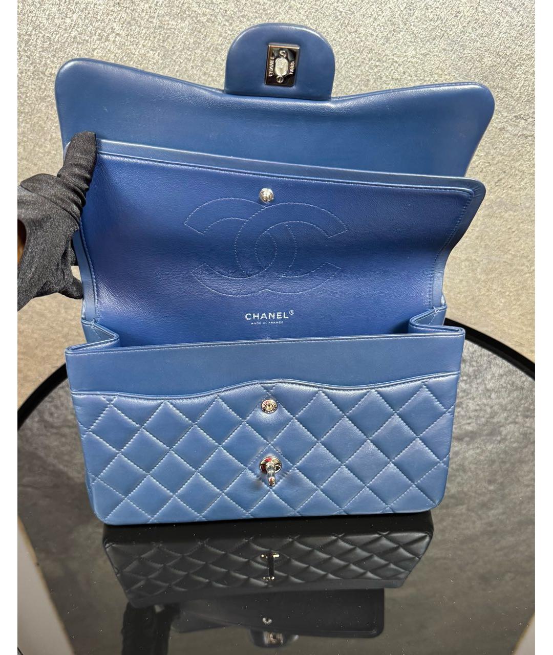 CHANEL Синяя кожаная сумка через плечо, фото 4