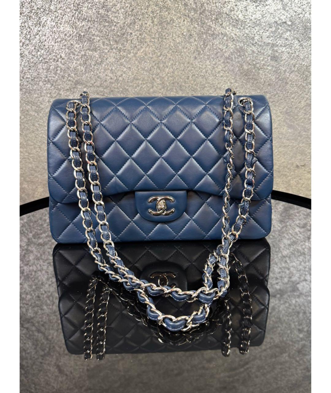 CHANEL Синяя кожаная сумка через плечо, фото 9