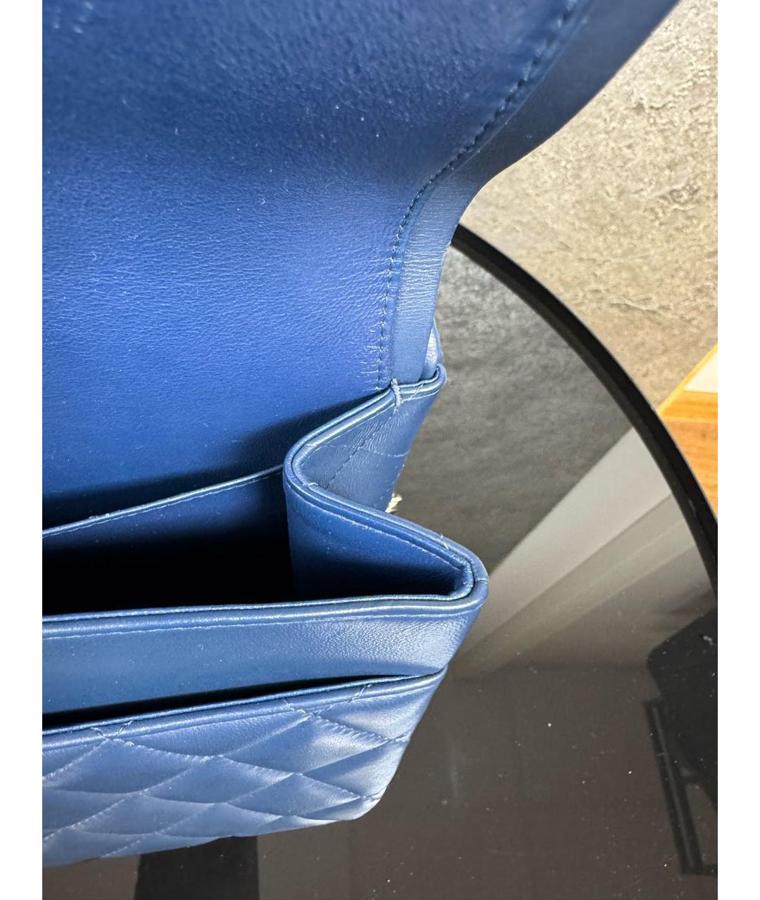 CHANEL Синяя кожаная сумка через плечо, фото 7