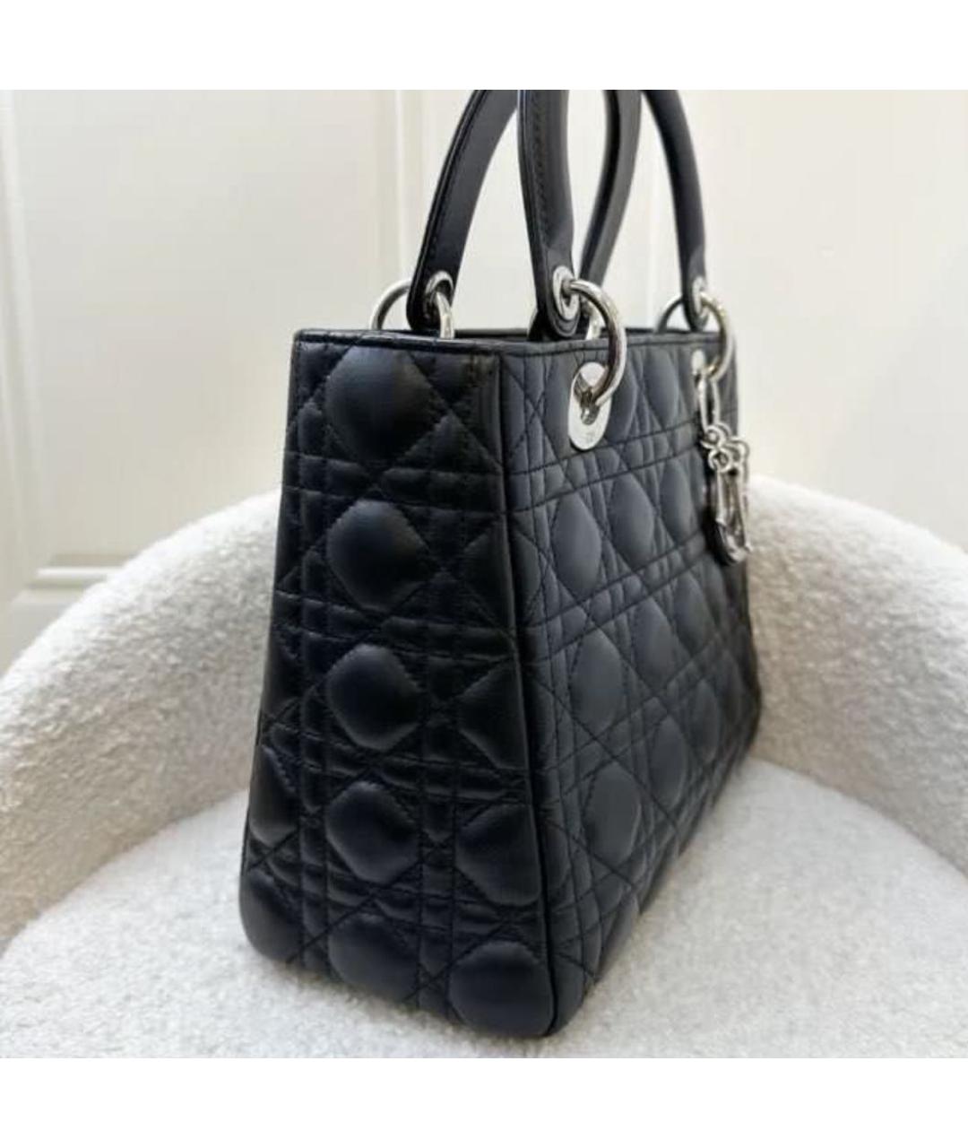 CHRISTIAN DIOR Черная кожаная сумка через плечо, фото 3